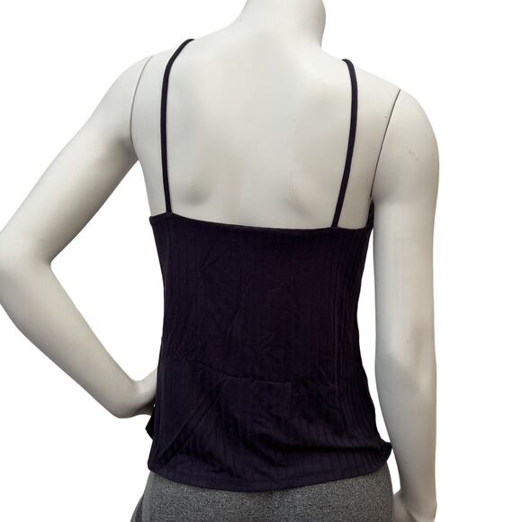 Daily Ritual Women's Navy Wide Rib Cropped T-strap Cami Top Size Large - Picture 5 of 13